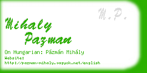 mihaly pazman business card