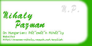 mihaly pazman business card